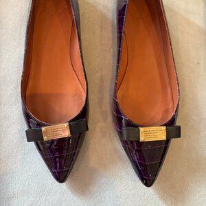 MARC JACOBS - purple patent leather crocodile flats - size EU 39 (or 8 / 8.5 US)